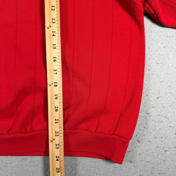 Vintage Office Depot Red Ribbed Ringer Crewneck Sweatshirt Embroidered Logo - Picture 7 of 11
